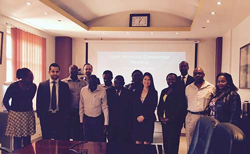 Stephanie meeting with Kenyan, Ugandan, and Rwandan diplomats at Kenya Railways