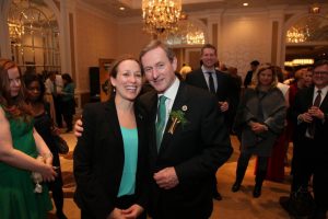 Laura with Irish PM Enda Kenny at a trade and investment event in 2014.