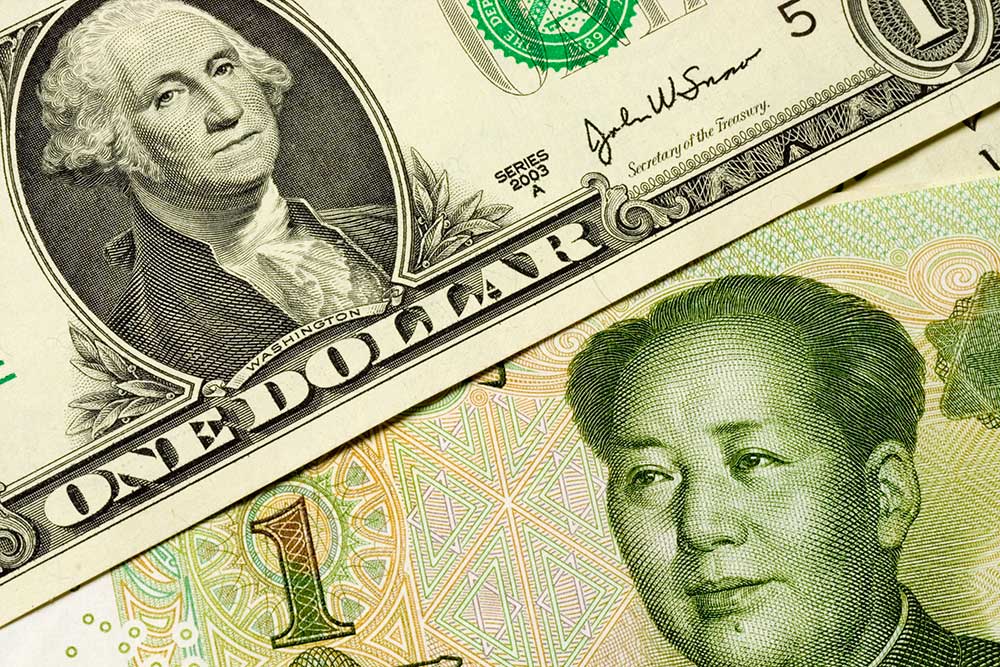 US dollar and Chinese yuan