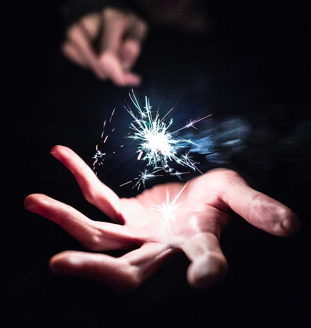 Man holding sparkler