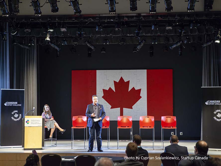 Scott C Ferris delivering presentation at Startup Canadian Export Challenge