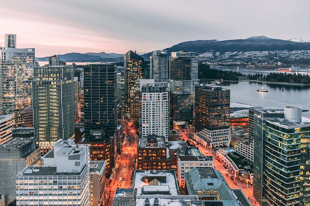 View of skyscrapers in Vancouver