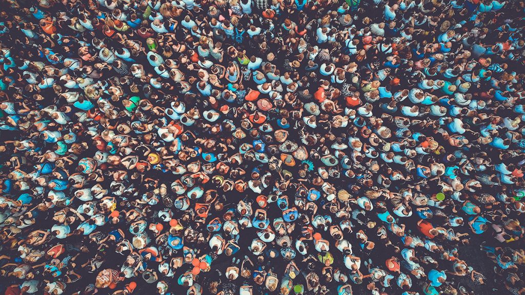 Overhead shot of crowd