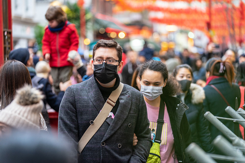 People in China wearing facenmasks