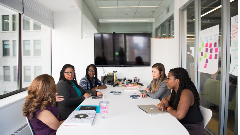 Women working in boardroom