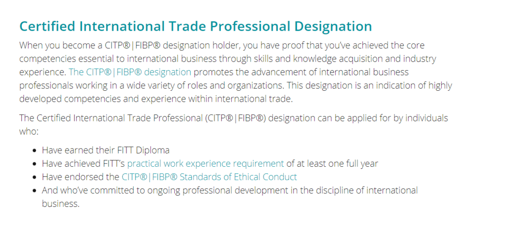 What is the CITP designation?