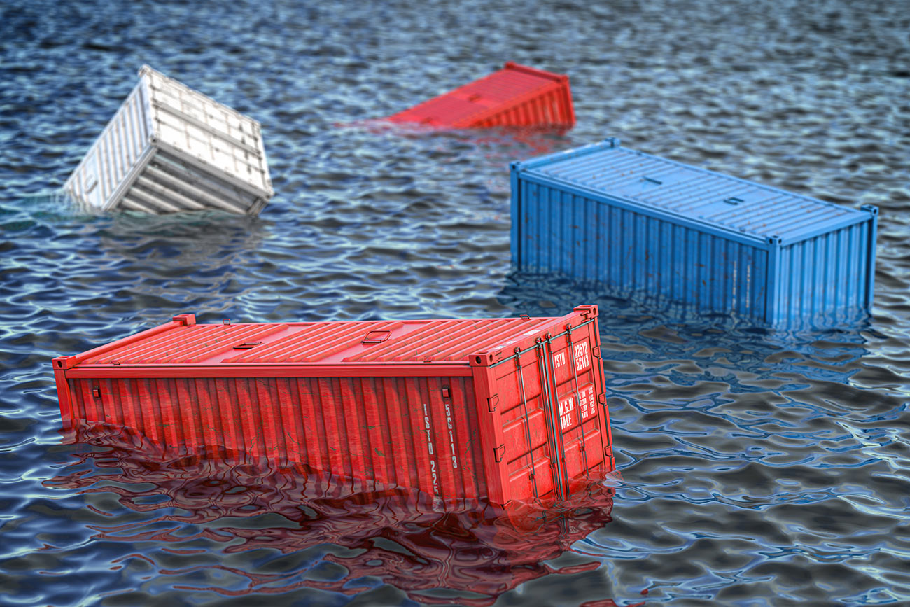 Sinking Cargo Container