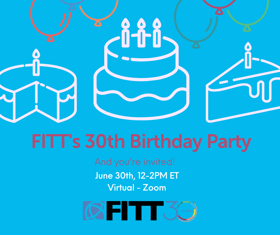 FITT's 30th birthday party - virtual event invitiation
