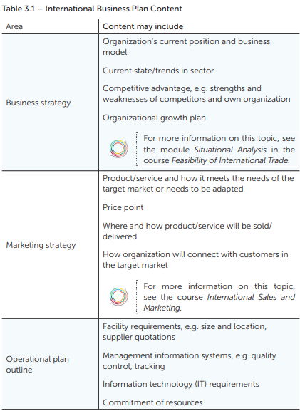 ve international business plan