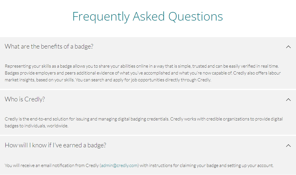 Main questions from the Digital Badges FAQs