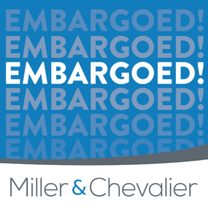 Embargoed podcast graphic