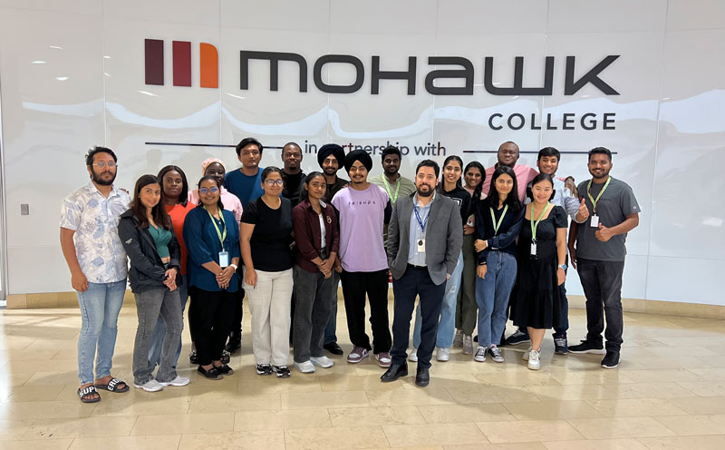 Sumit Khanna, with his students at Mohawk College in Mississauga, Canada